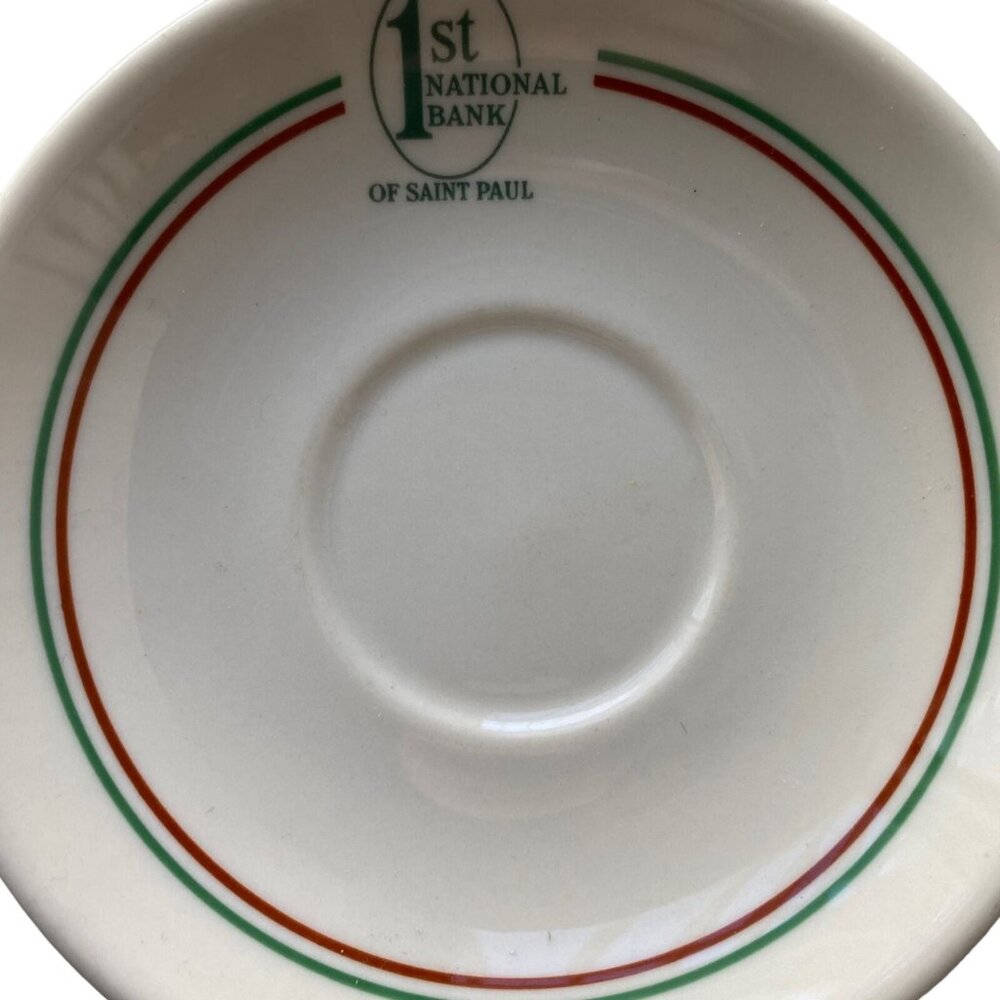 1st National Bank of ST PAUL MN Advertising Saucer Syracuse China USA vtg 1950s